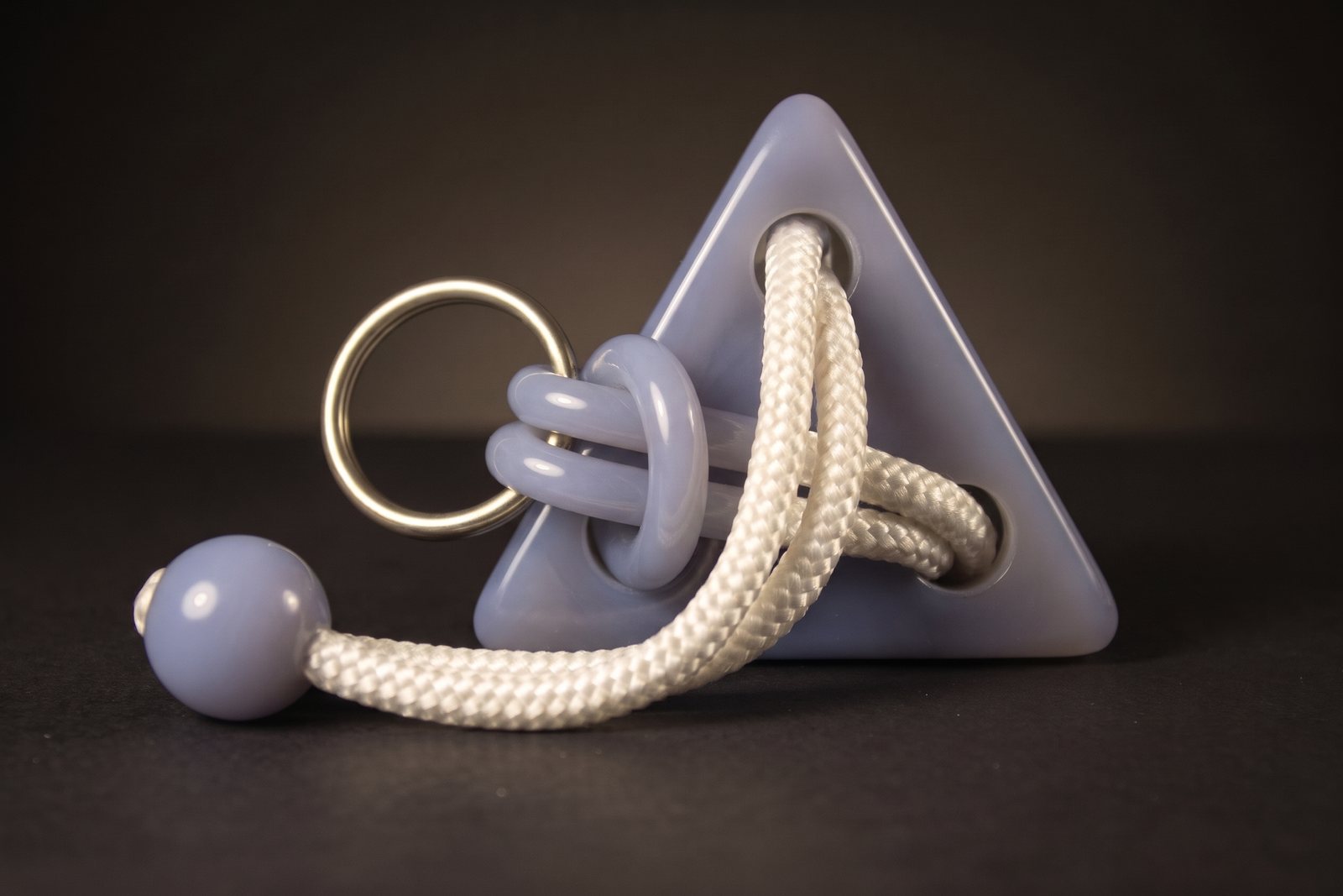 Three threes in blue chalcedony