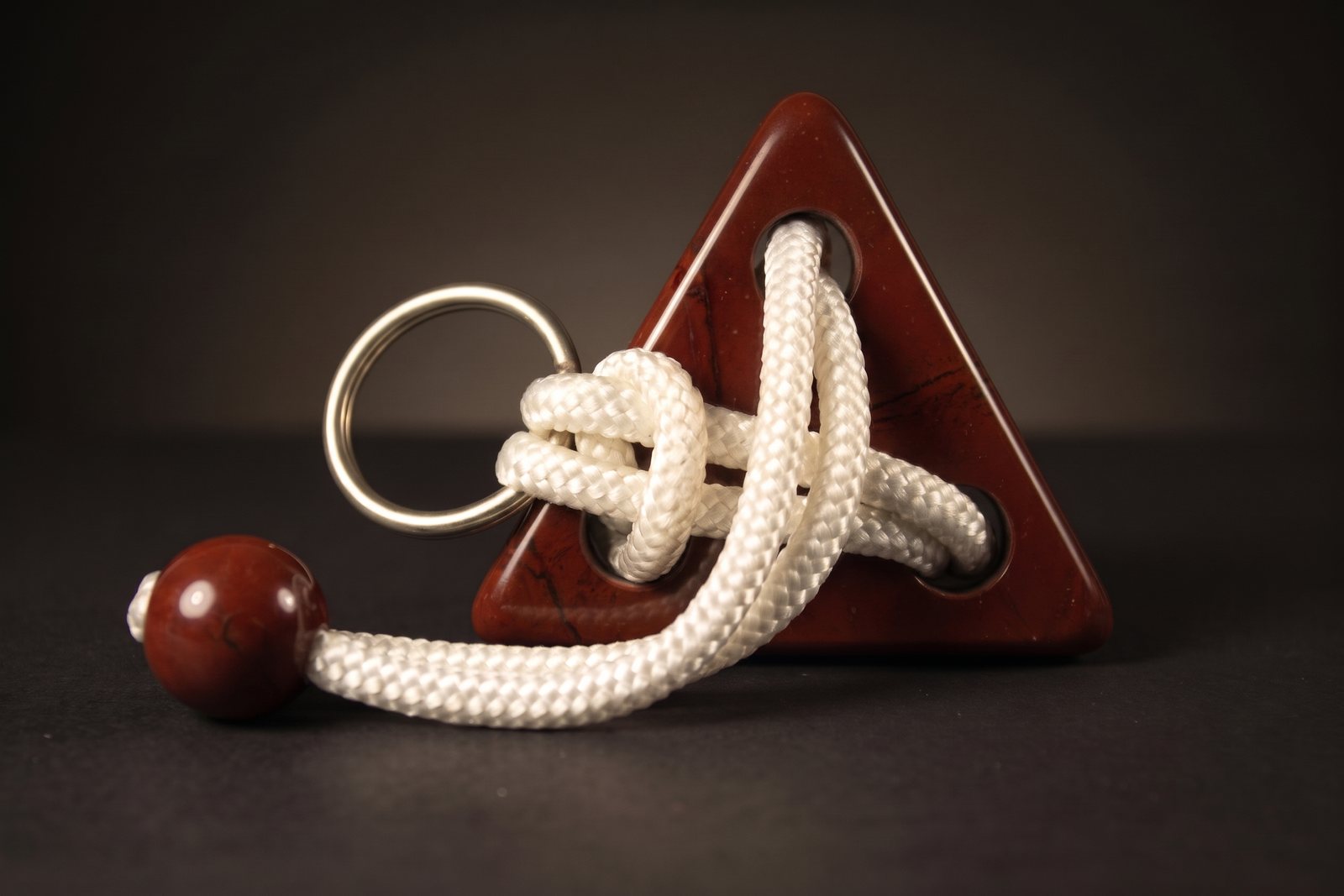 Three threes in red jasper
