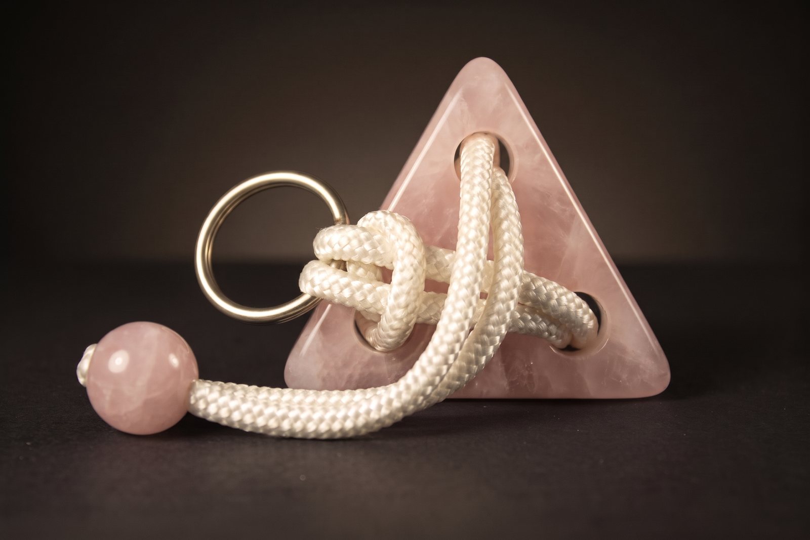 Three threes in rose quartz